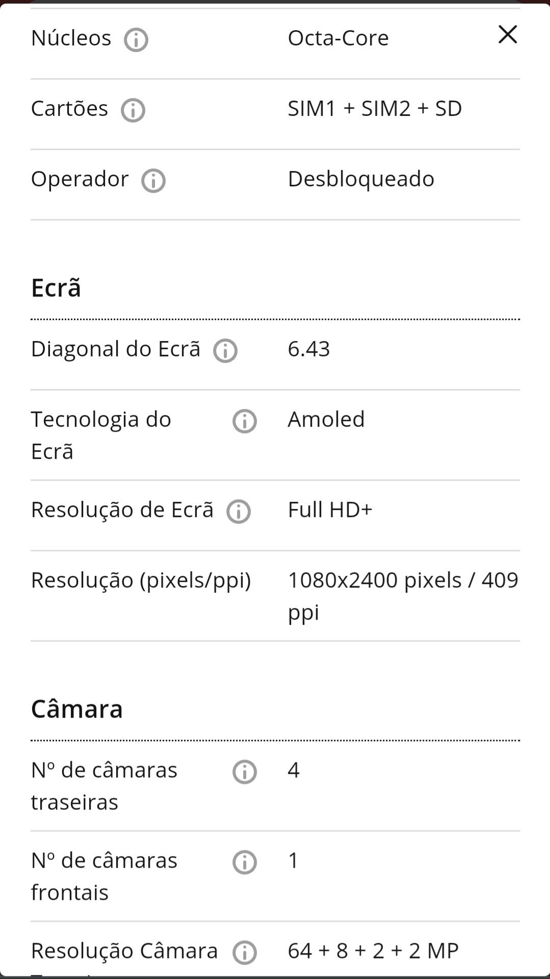 Telemóvel Redmi Note 10S com GARANTIA