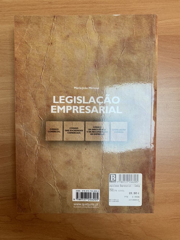 Legislação Empresarial LIVRO - Maria João Mimoso