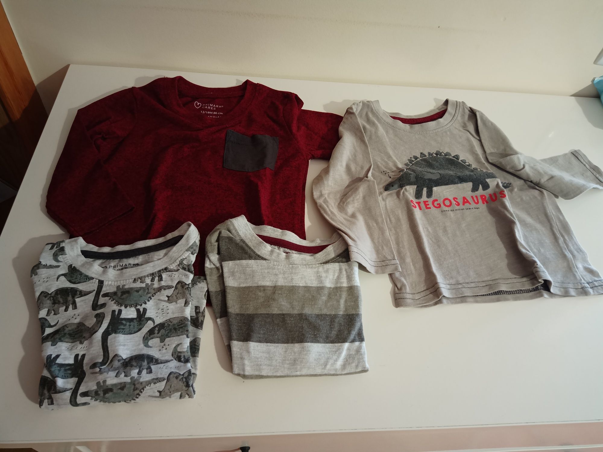Lote 4 t-shirt manga comprida 86cm