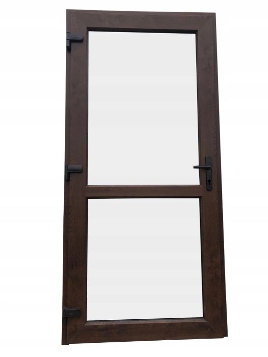 Drzwi PCV 100x200 orzech  OD RĘKI sklepowe tarasowe do biura