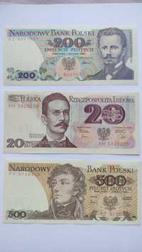 Sprzedam banknoty 20,200,500 zł UNC