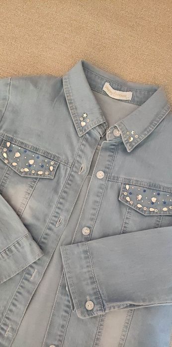 r.116 Super Stan! Happy House Koszula jeans zdobiona kryształkami