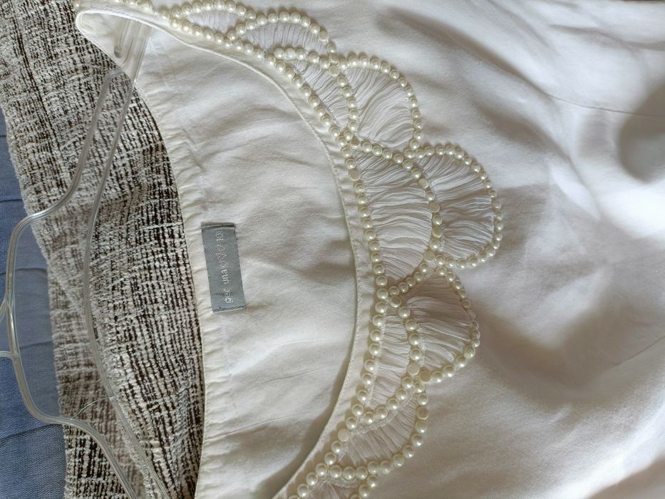 Biała sukienka r. 40 L Len