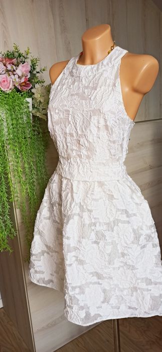 Sg Kremowa sukienka 34 , 36 XS  , S H&M piękna sukienka 34 , 36