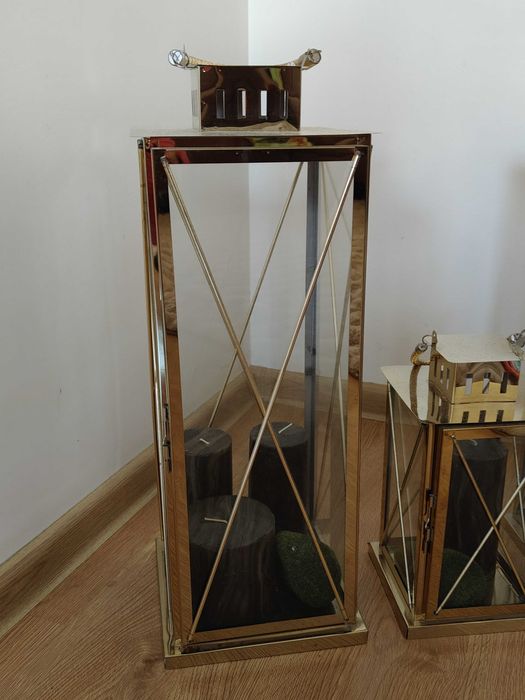 Lampiony złote komplet