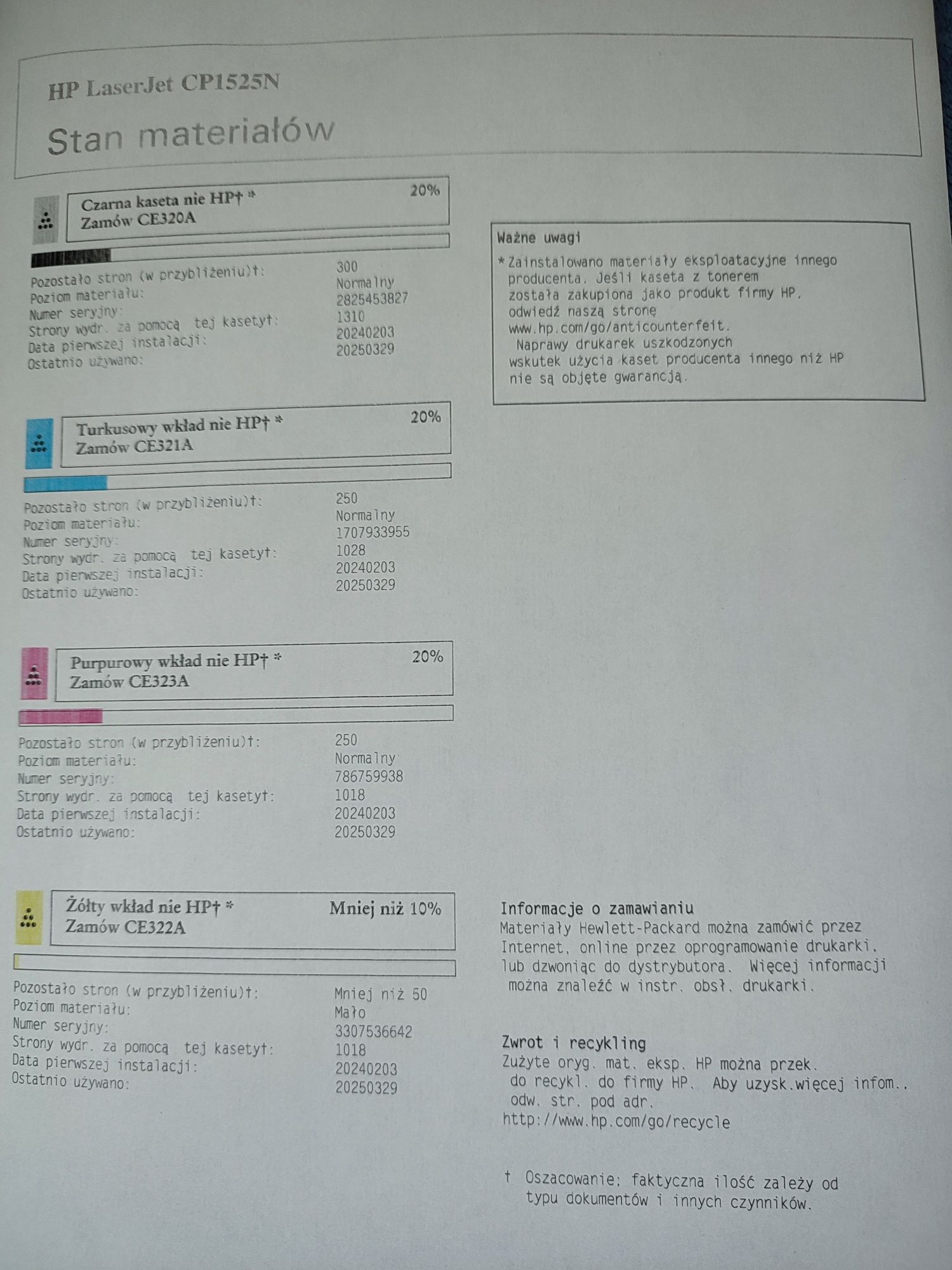 Drukarka HP CP1525n