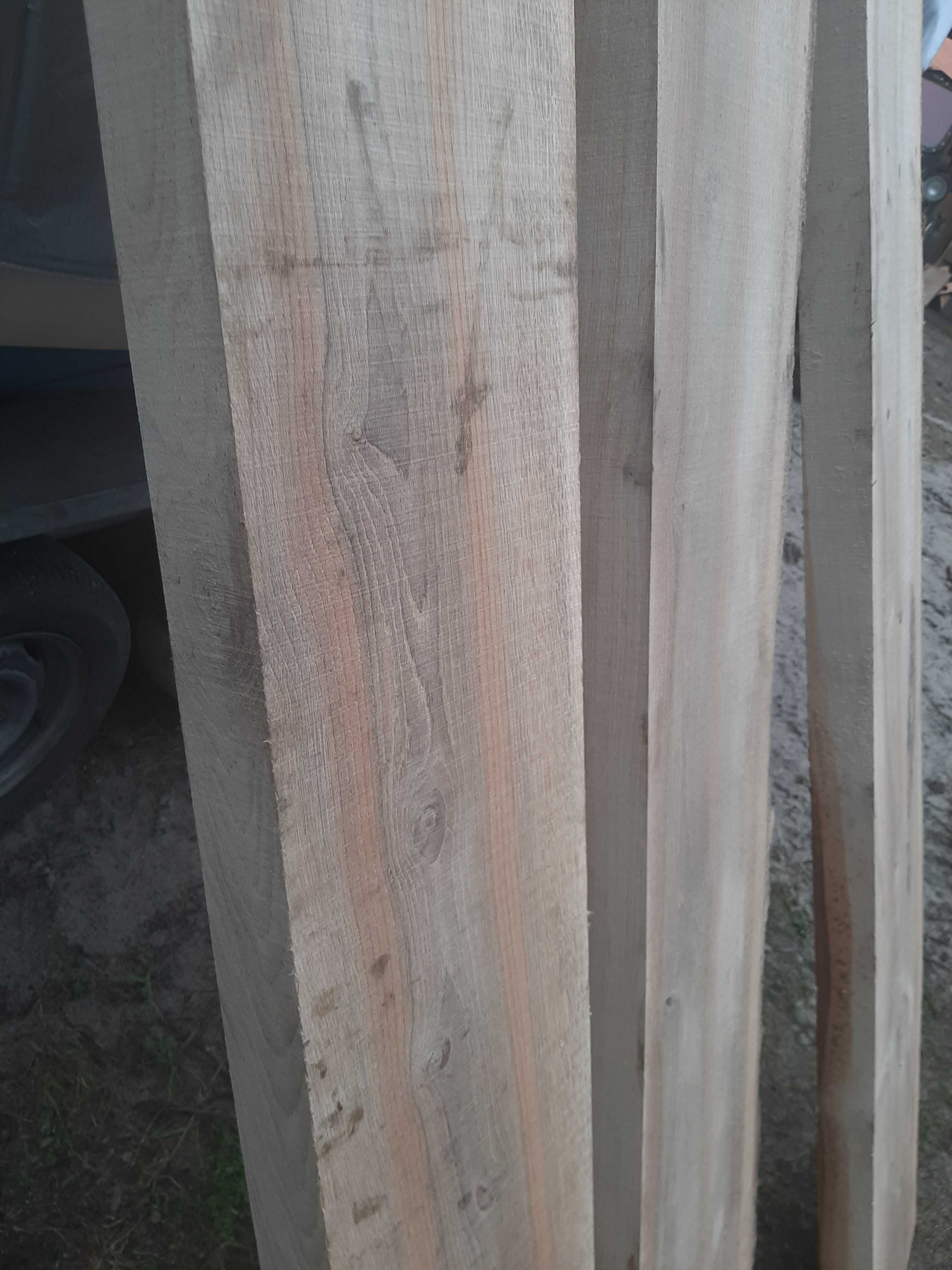 Bale deski dębowe 7 cm grube 260 cm dł stół o wymiarach 75 cm x 260 cm
