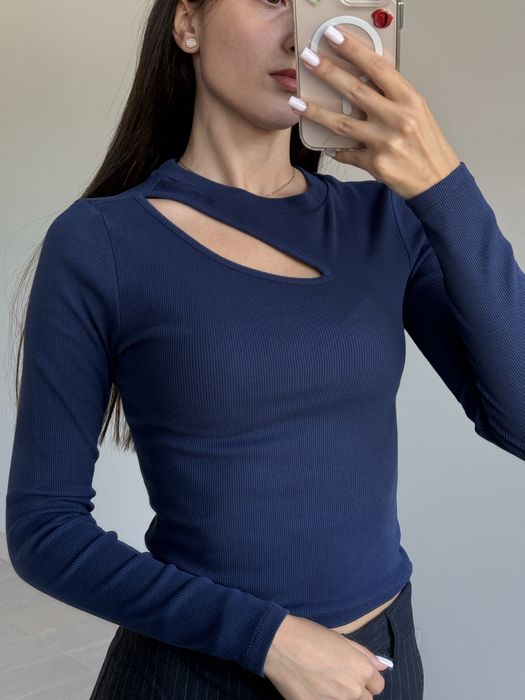 Трикотажна кофта синя S