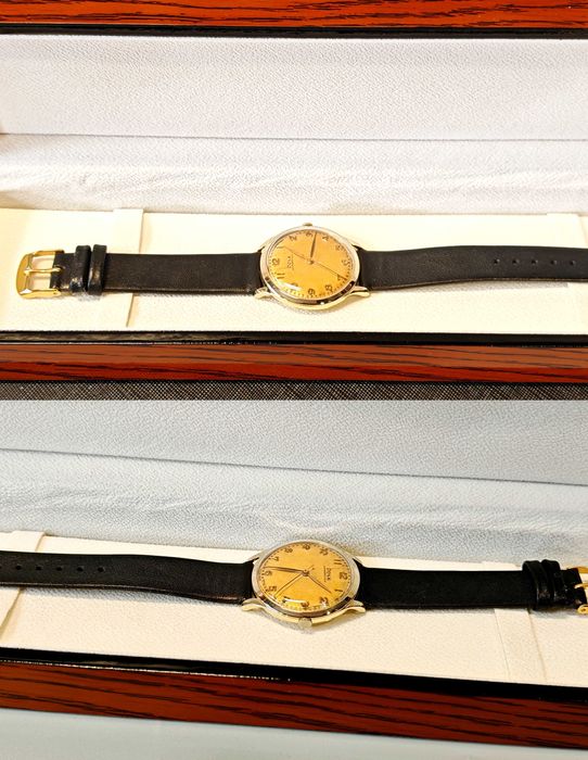 Złoty Zegarek Doxa Antimagnetique 585 14K Mechaniczny 39 mm Duża linia