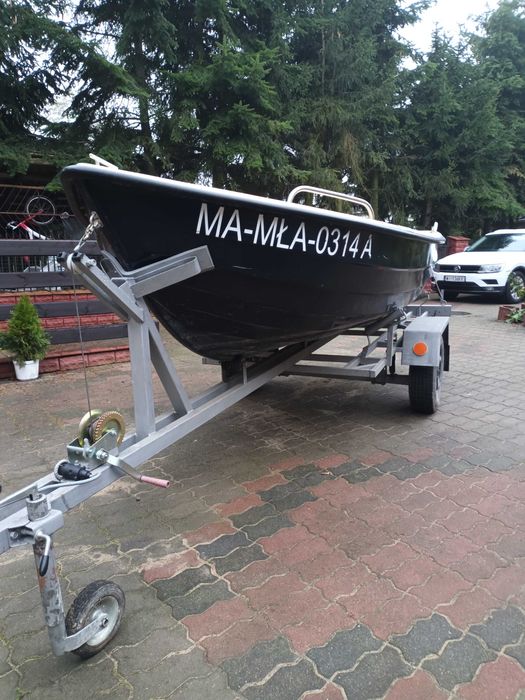 Łódź wędkarska + wozek transportowy