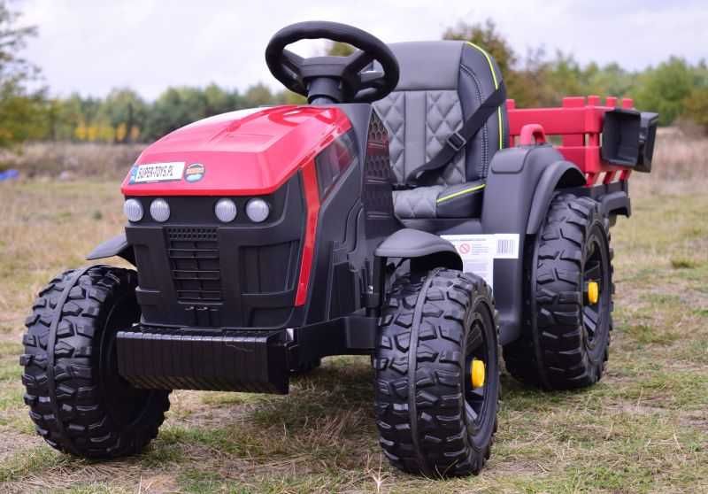 Autko TRAKTOR Z PRZYCZEPĄ NA AKUMULATOR dla dzieci pojazd zabawka