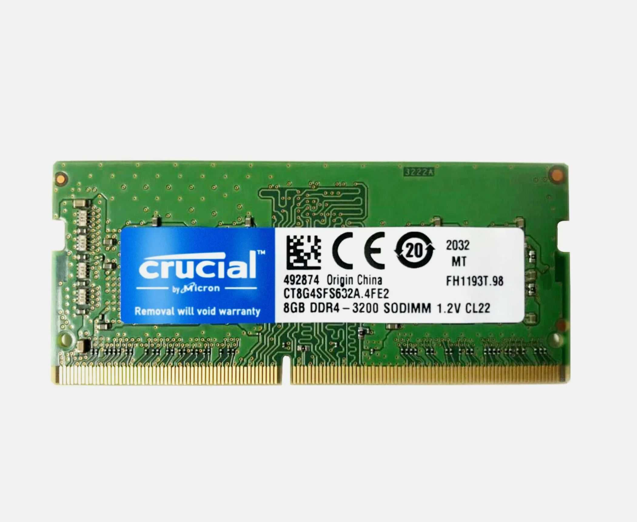Нова пам'ять ноутбуку Crucial 8GB SO-DIMM DDR4 3200 MHz