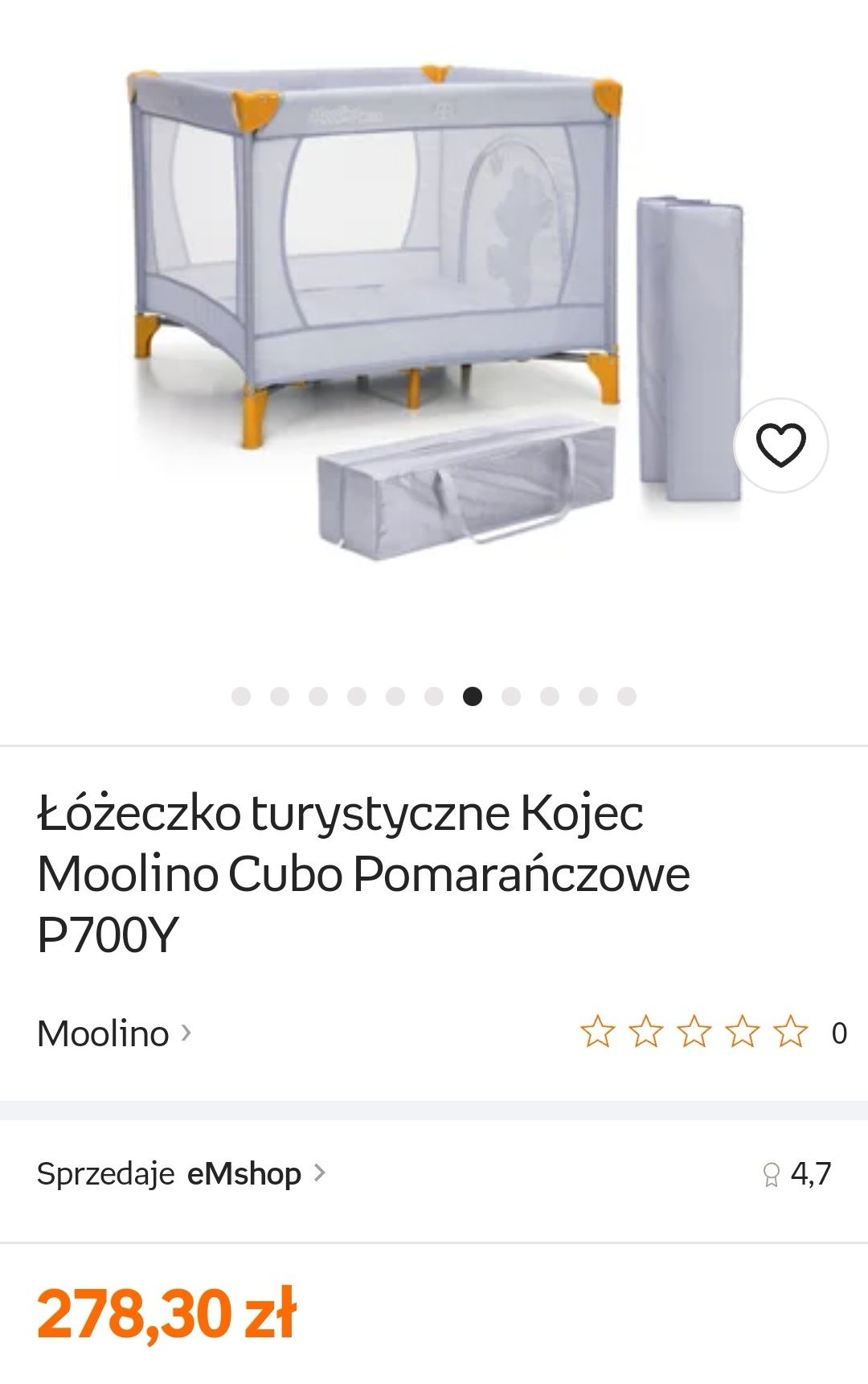 Łóżeczko turystyczne kojec Moolino Cubo