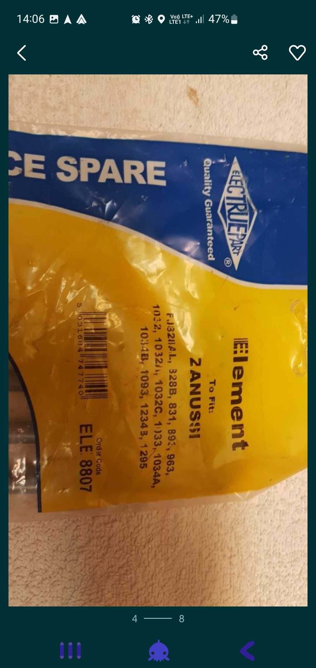 Grzałka do pralki Zanussi i innych