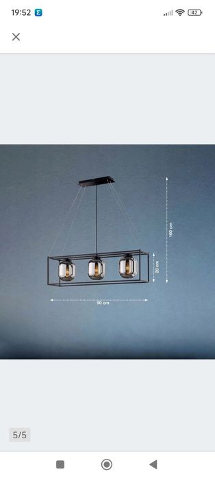 Lampa Sufitowa Wisząca Do Salonu Jadalni 3 Szklane Klosze