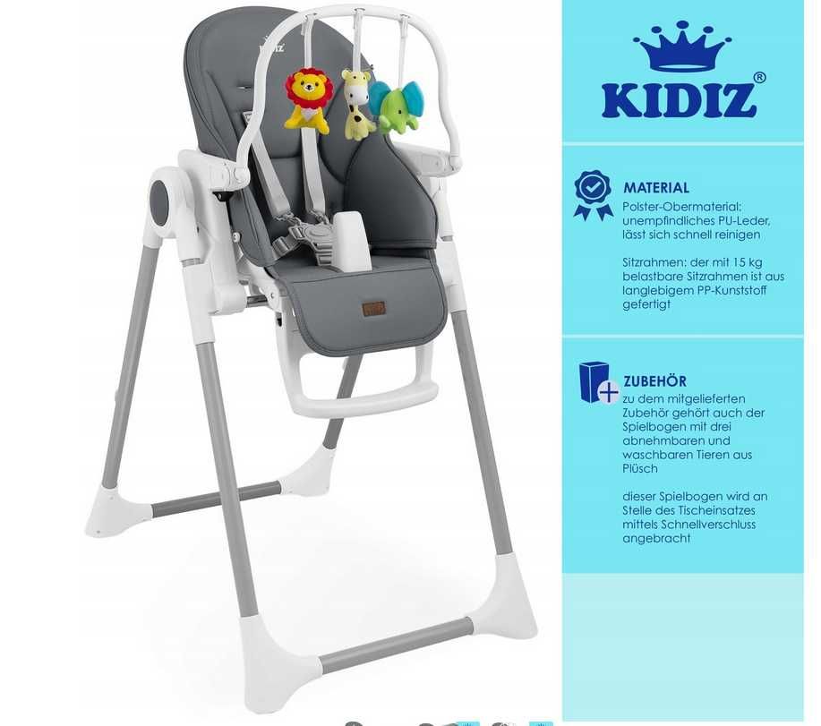 Krzesło do karmienia  KIDIZ 3W1 REGULACJA