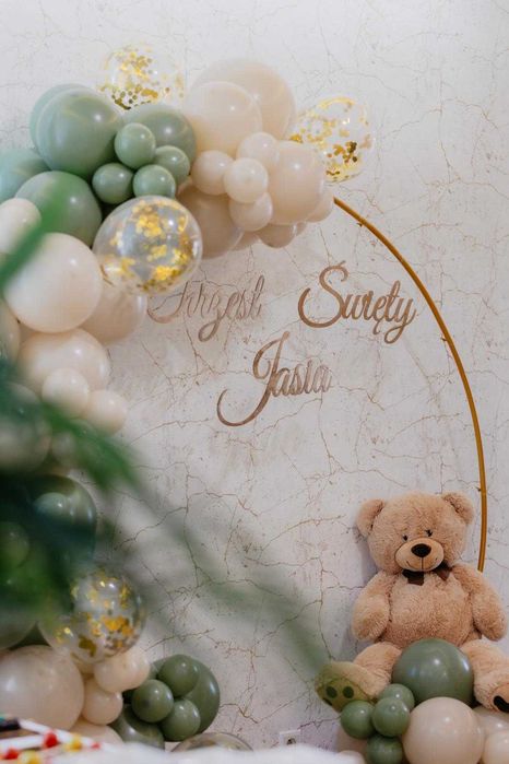 Ścianka, dekoracje, balony, urodziny, Komunia, Chrzest, Baby shower