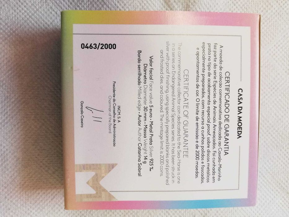 Moeda Prata Proof 2021 de 5,00€ – Cavalo-Marinho