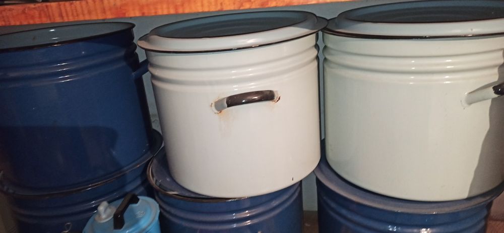 Емальований бак (виварка) 40-50 л з кришкою. Виробництво СРСР. Ідеальн