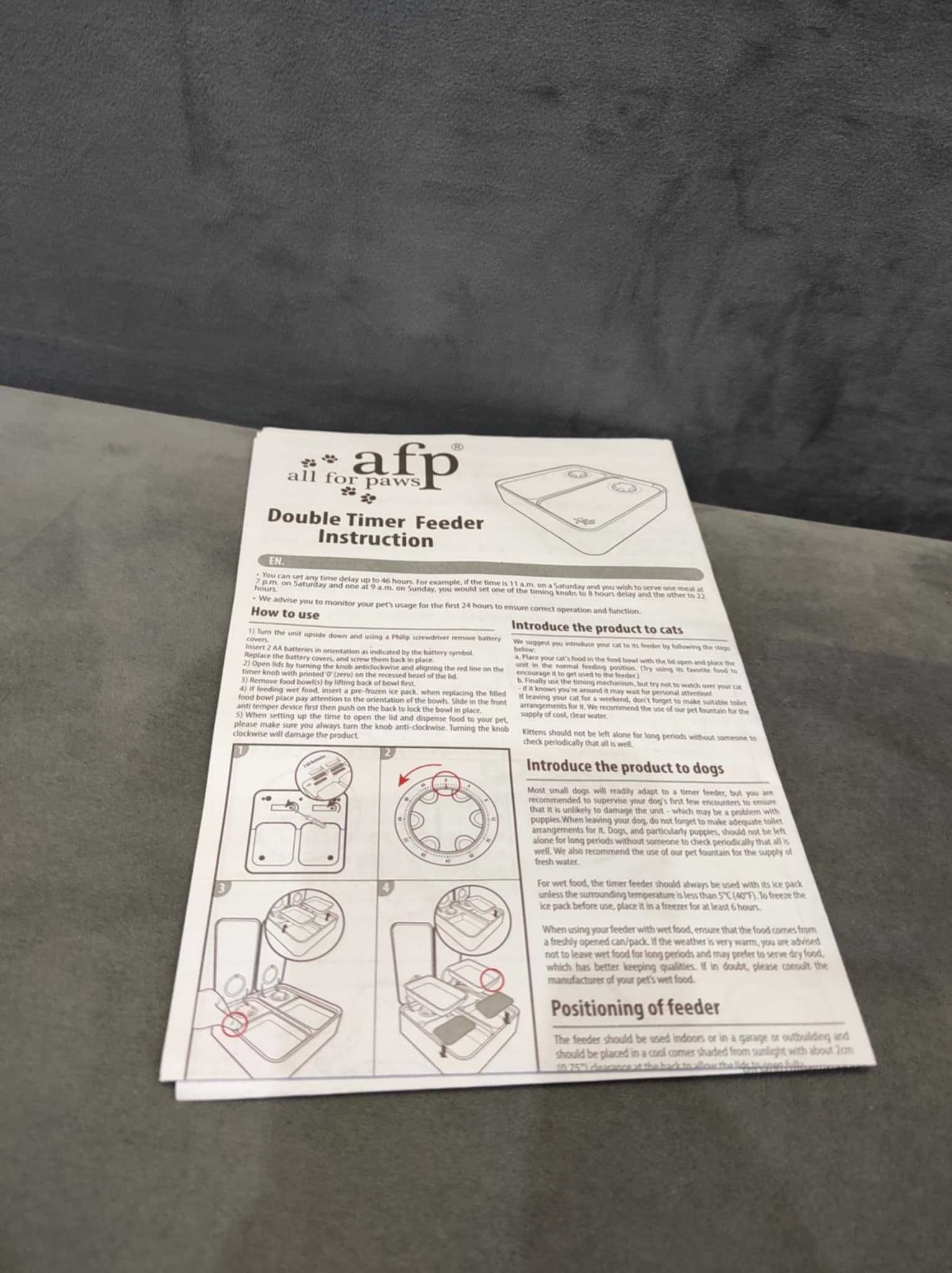 Automatyczny podwójny podajnik karmy dla zwierząt AFP Lifestyle 4
