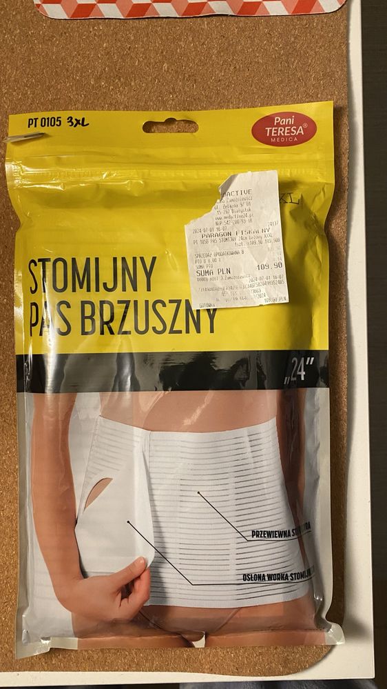 PAS STOMIJNY przepuklinowy BRZUSZNY 24cm stomia3XL