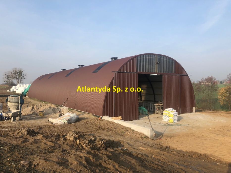 Hala Łukowa stalowa 10x15m wiata hangar garaż NOWA przęsło konstrukcja