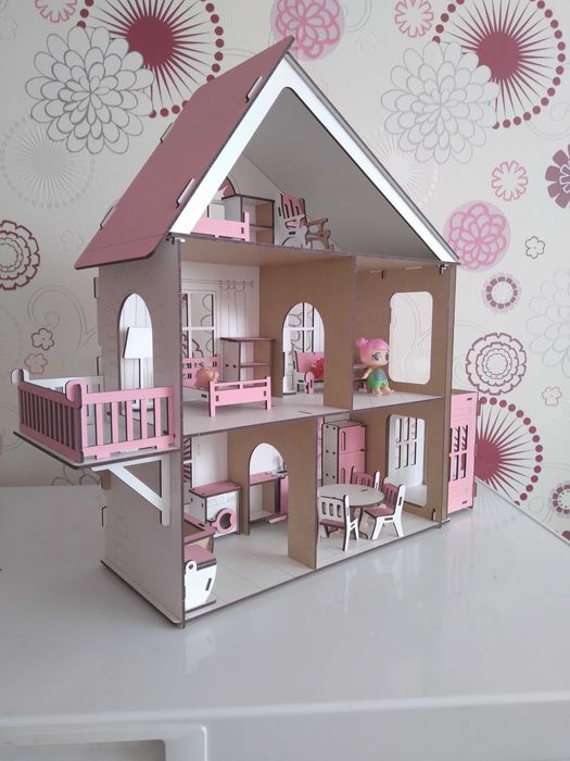 Ляльковий будинок для дівчинки з меблями, ліфтом, 47 см для лол
