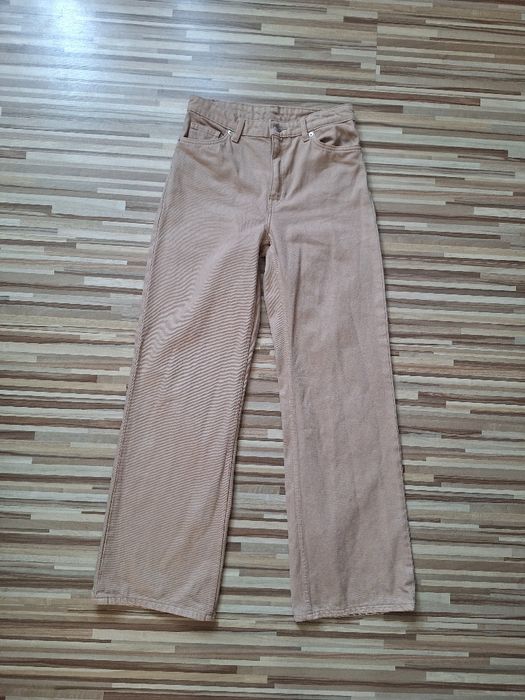 Spodnie szeroka nogawka wysoki stan/na wysoką osobę
