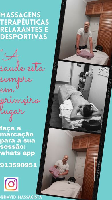 Massagem Terapêutica, Relaxante,Desportiva e Drenagens Modeladoras - M
