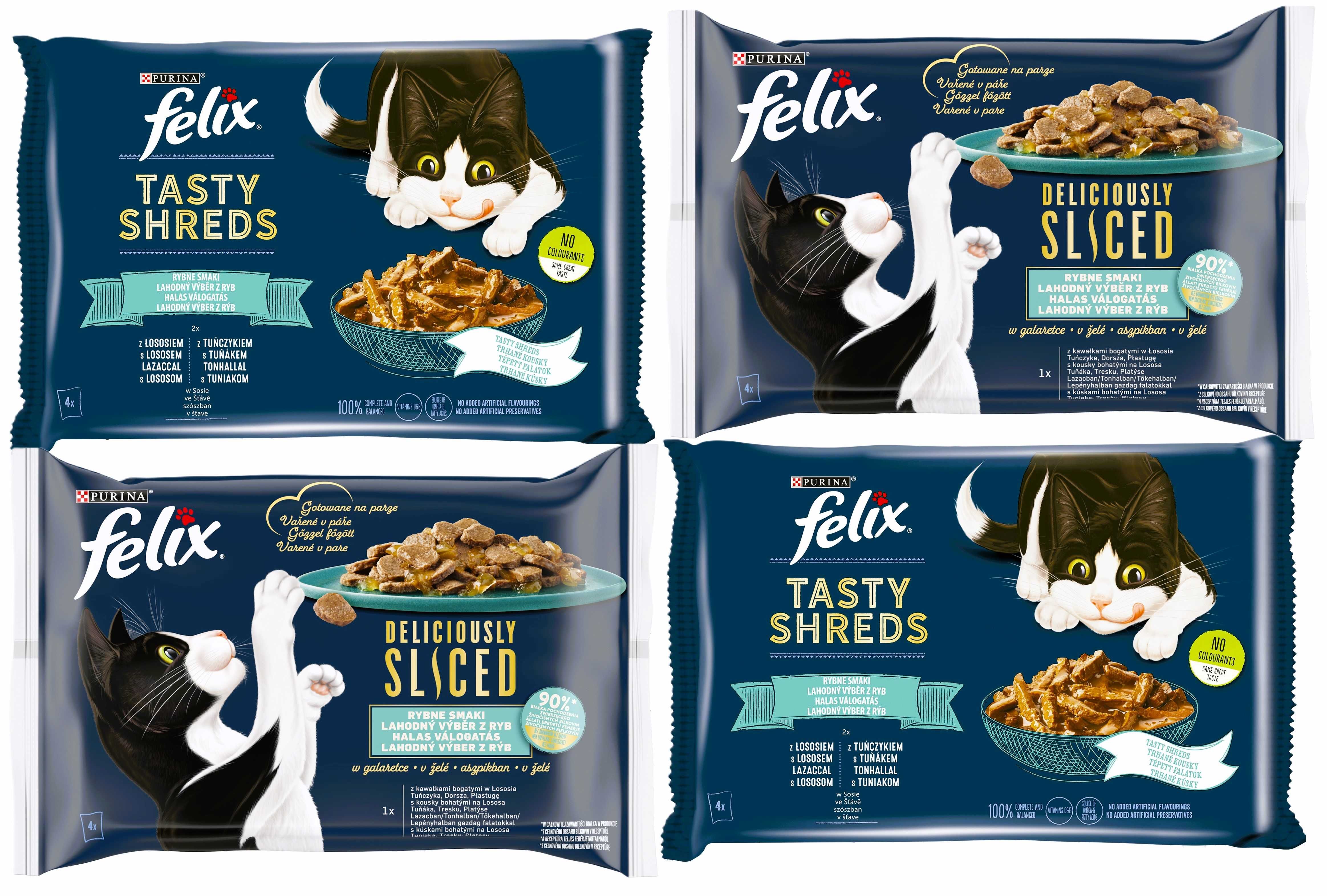 Mokra karma dla kota Felix Tasty Shreds Deliciously Sliced Rybne Smaki