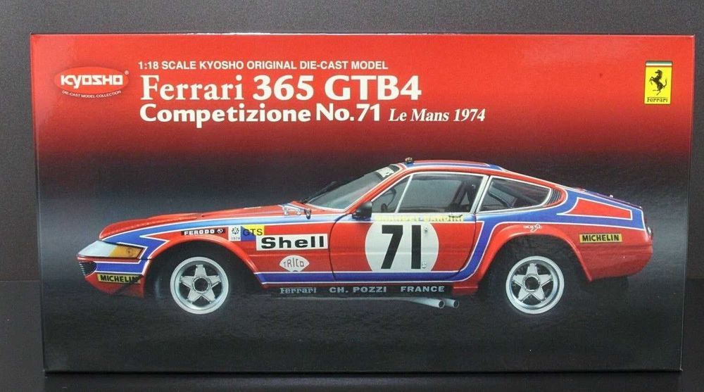 Miniatura Ferrari 365 GTB/4 #71 24h LM 1974 Kyosho 1:18