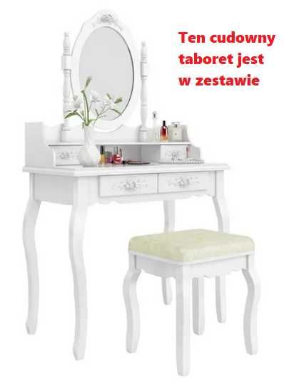 NOWA Cudowna toaletka kosmetyczna z lustrem+ Taboret styl wiktoriański