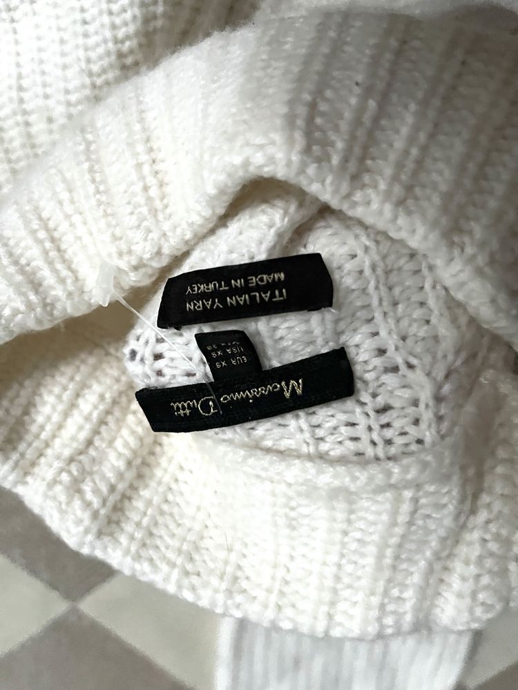 Massimo Dutti sweterek kremowy luksusowy markowy S/M oversize