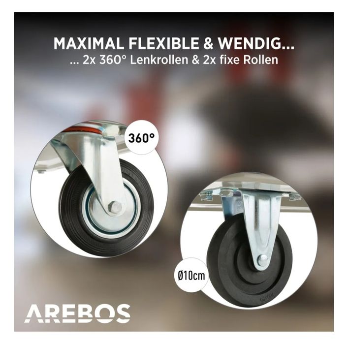 Wózek platformowy transportowy Arebos składany do 300 kg