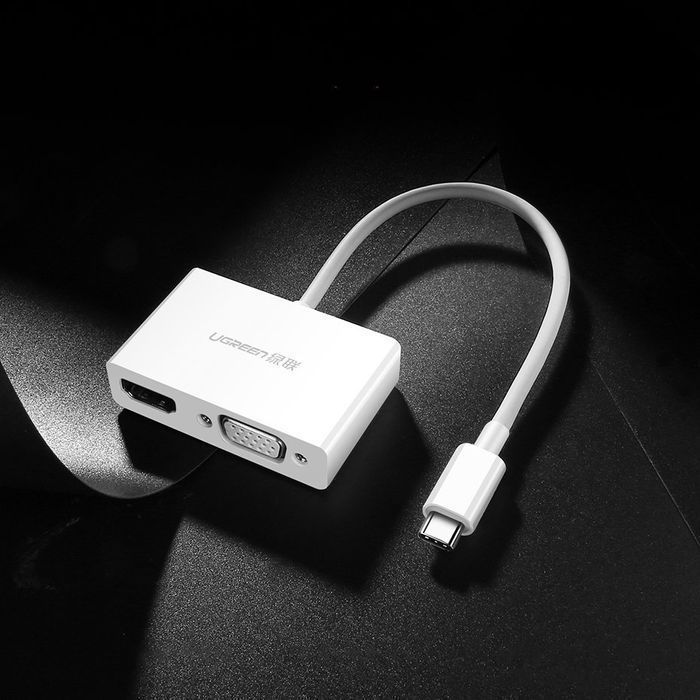 Przejściówka USB-C - HDMI/VGA Ugreen, Biały, Wysoka Jakość