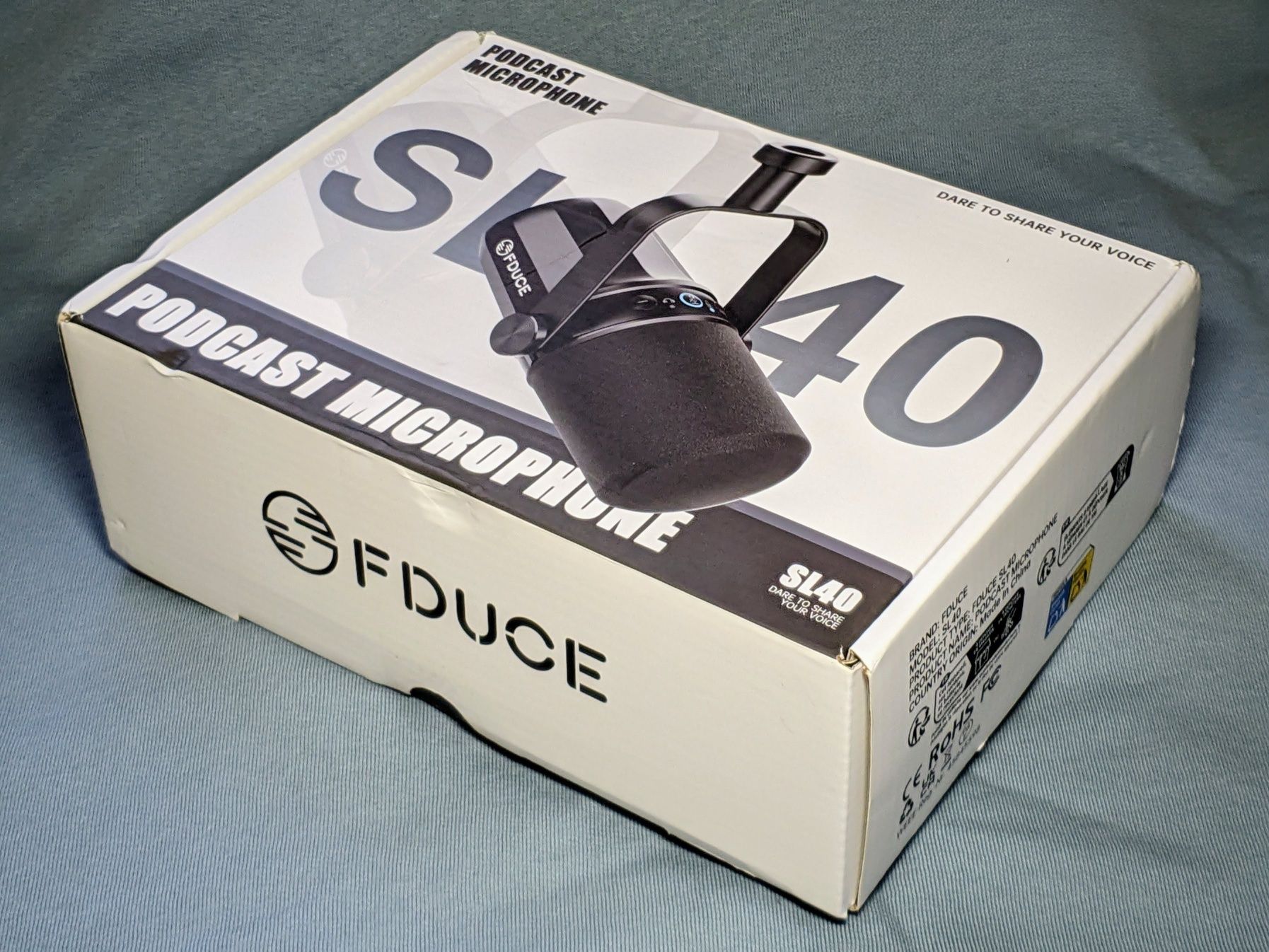 Динамічний USB та XLR мікрофон Feduce SL40 White