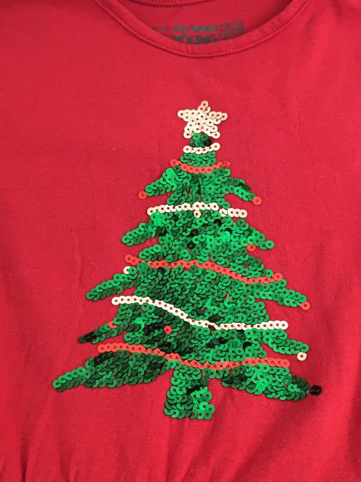 Strój sukienka świąteczna pomocnik Mikołaja choinka 2 części 134/140