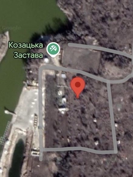 Продам 2 земельні ділянки на березі  Козацька Застава, розріз