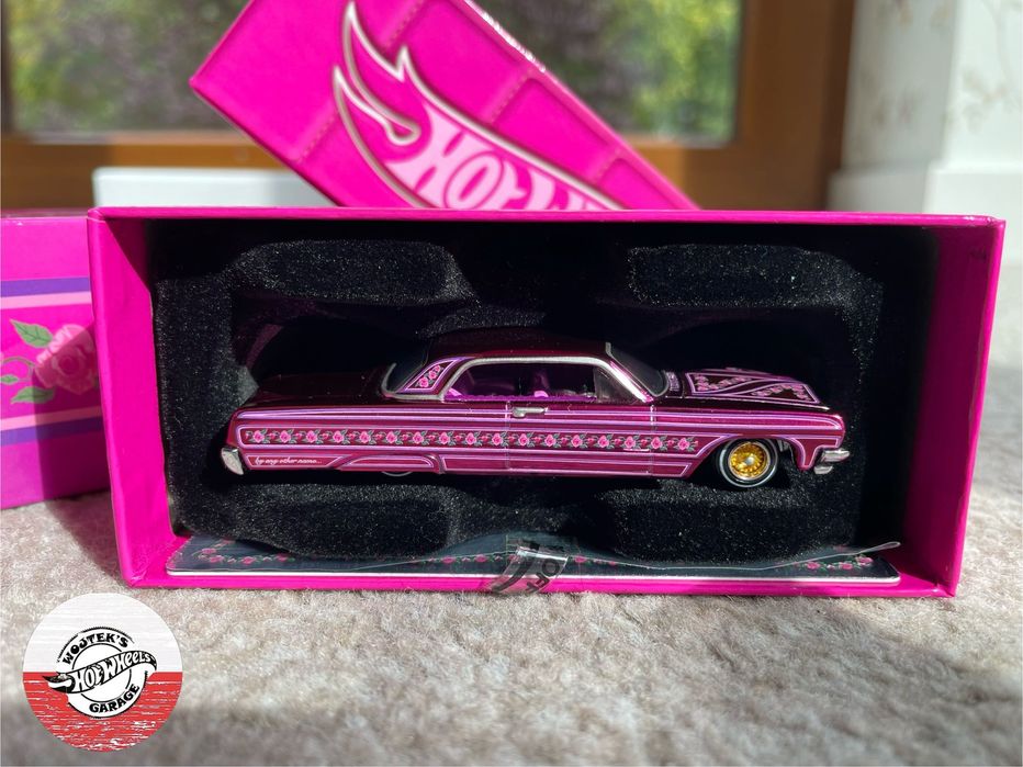 Hot Wheels Chevy Impala ’64 RLC różowa premium 64 niski numer 00427