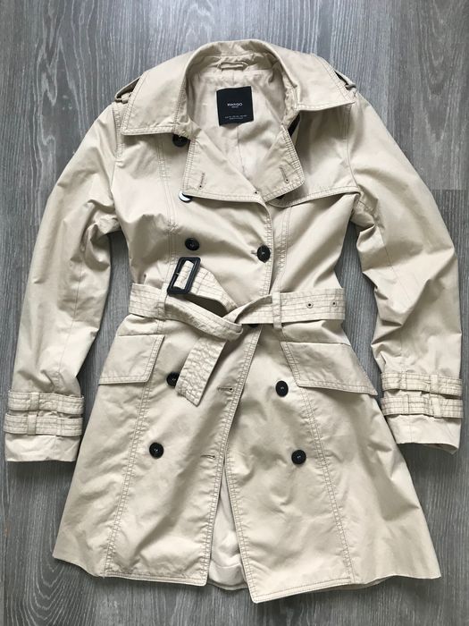 Bawełniany trencz mango xs 34 jak nowy