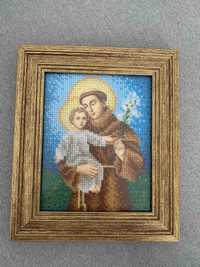 Ікона, образ св. Антоній Падуанський, бісер,  ручна робота