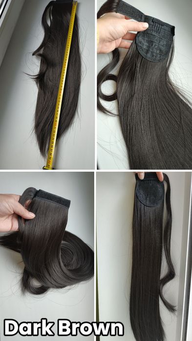 ‼️Хвіст 55-60 см накладний  штучне волосся. Шиньон, хвост накладной.