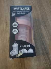 Antykolkowa butelka Twistshake perłowy róż 180