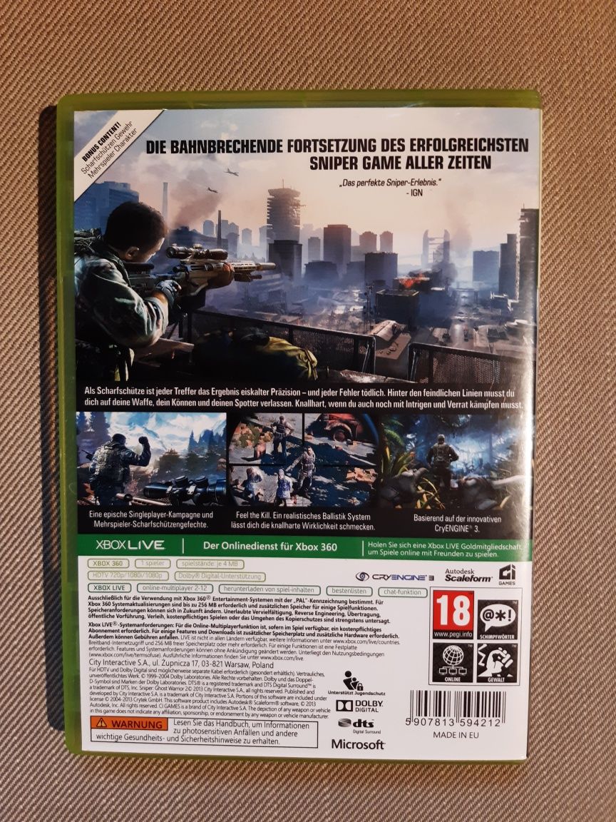 Gra SNIPER 2 na konsolę xbox 360