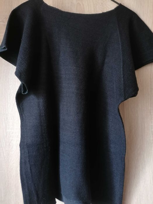 Bluzka, koszulka, podkoszulek, bawełna drapowana. Czarna.