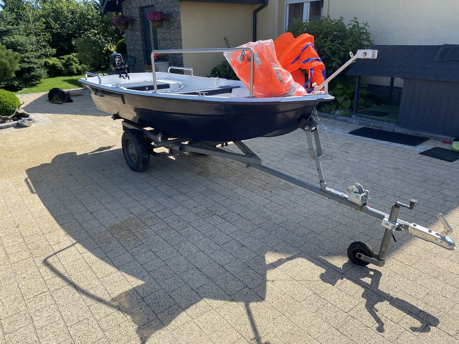Lódź rekreacyjna + silnik 2,5 km + przyczepa sllipowa - gotowa