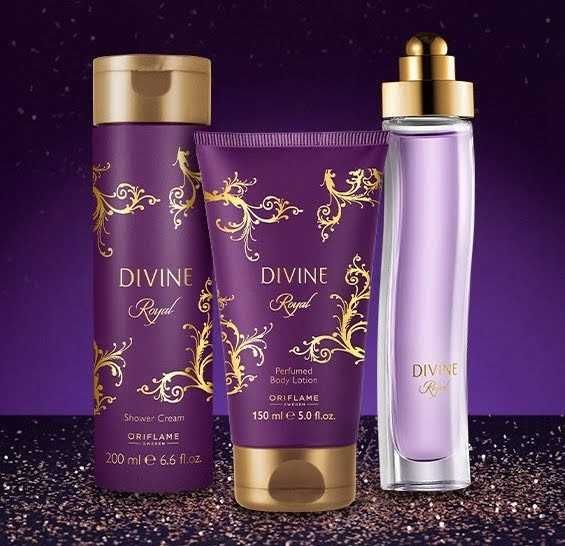 Zestaw Divine Royal Oriflame perfumy balsam żel