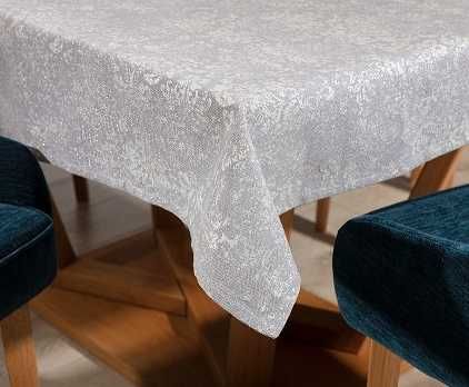 Obrus szary ze srebrną nicią 140x240cm. NI01H