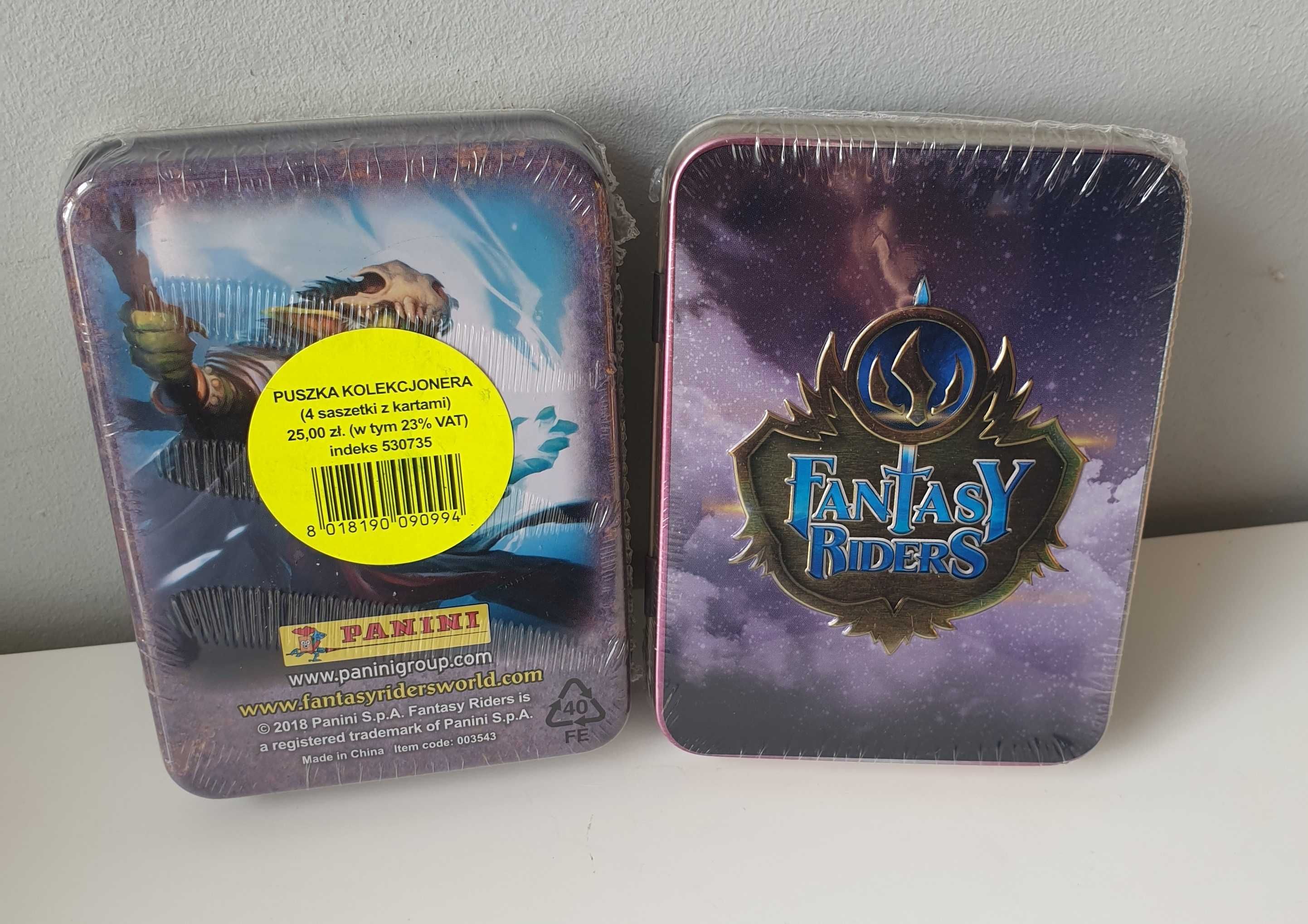 2 puszki NOWE Fantasy Riders karty saszetki Panini
