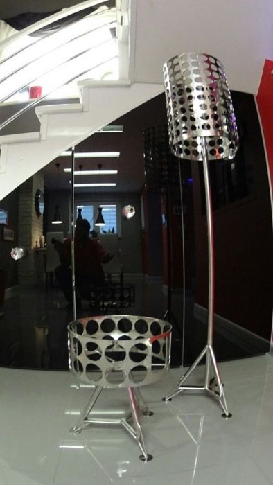 Lampa ręcznie robiona polerowana stal nierdzewna 2mm